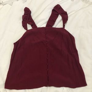 Madewell Button Front Cami with Ruffle Sleeve